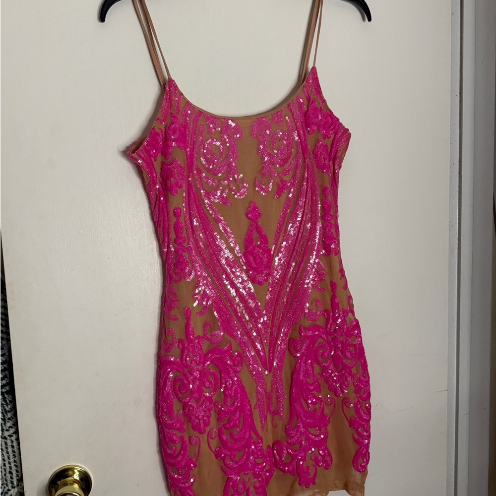 Lucy in the Sky Pink Sequin Mini Dress